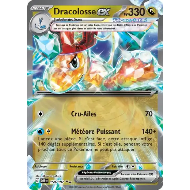 Ultra - Pokemon - Flammes Obsidiennes - Dracolosse ex 159/197