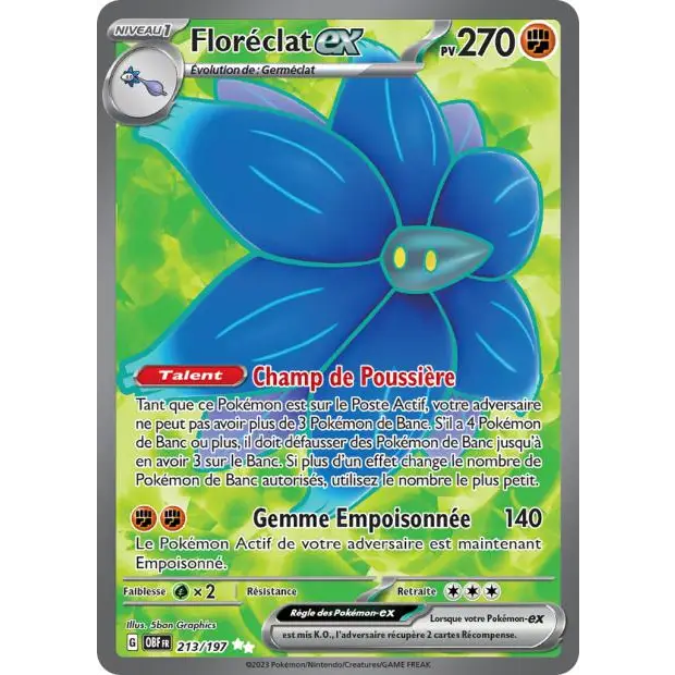 Ultra - Pokemon - Flammes Obsidiennes - Floréclat ex 213/197 - Poke-Geek