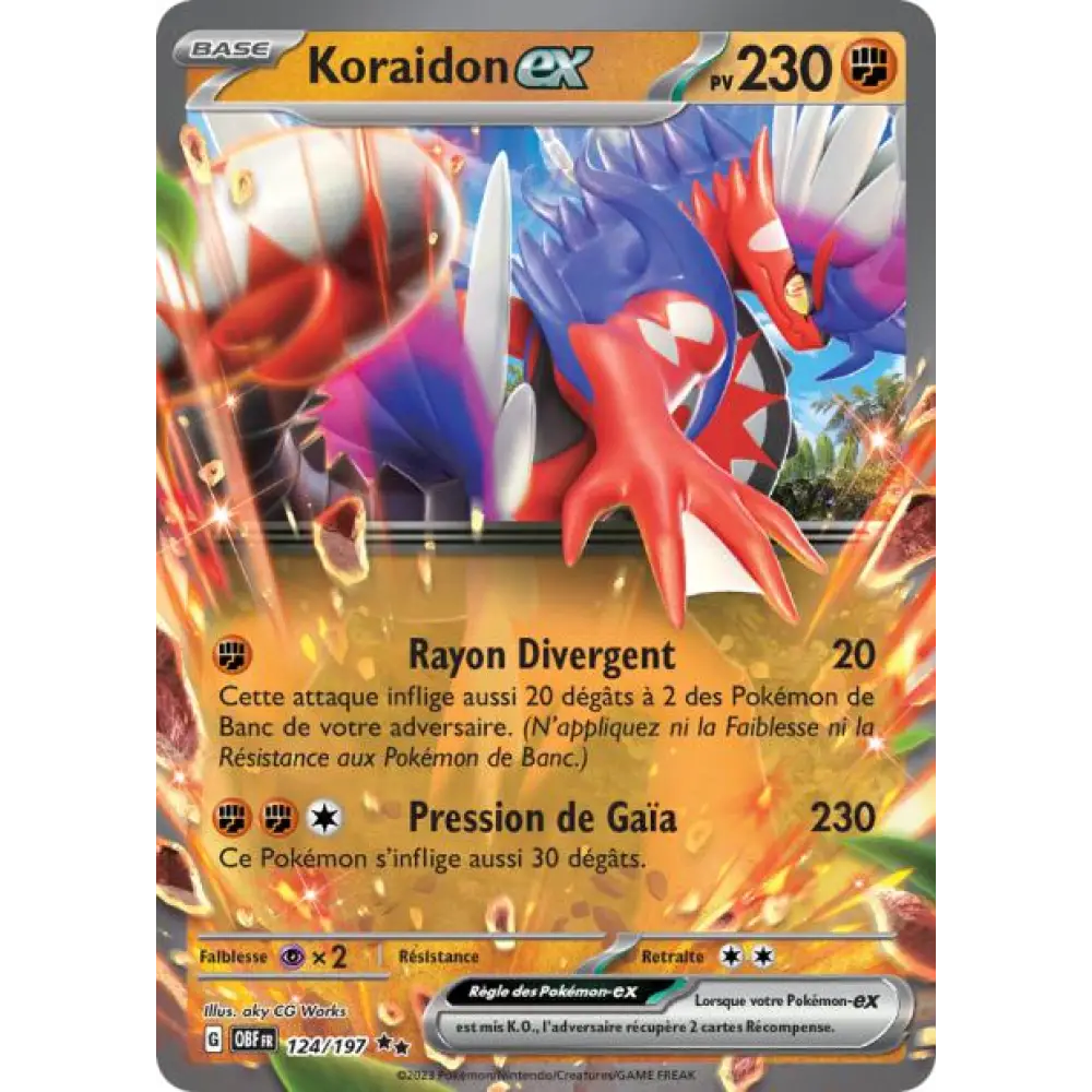 Ultra - Pokemon - Flammes Obsidiennes - Koraidon ex 124/197 - Poke-Geek