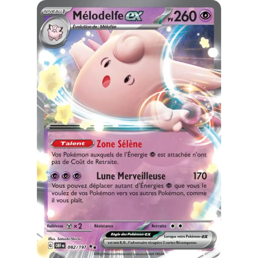 Ultra - Pokemon - Flammes Obsidiennes - Mélodelfe ex 82/197 - Poke-Geek