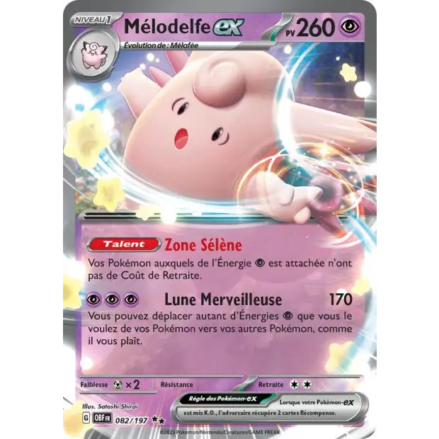 Ultra - Pokemon - Flammes Obsidiennes - Mélodelfe ex 82/197