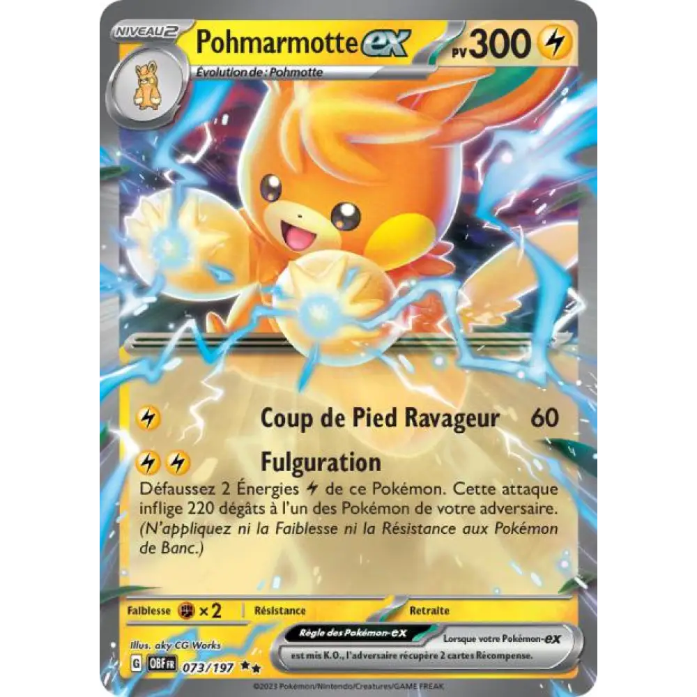 Ultra - Pokemon - Flammes Obsidiennes - Pohmarmotte ex 73/197 - Poke-Geek
