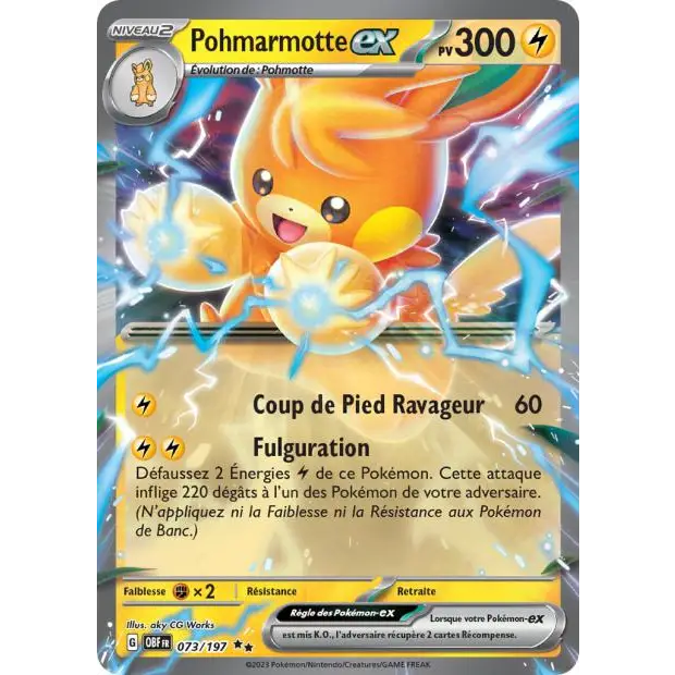 Ultra - Pokemon - Flammes Obsidiennes - Pohmarmotte ex 73/197