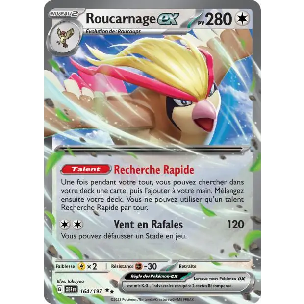 Ultra - Pokemon - Flammes Obsidiennes - Roucarnage ex 164/197
