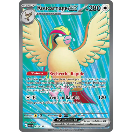 Ultra - Pokemon - Flammes Obsidiennes - Roucarnage ex 217/197