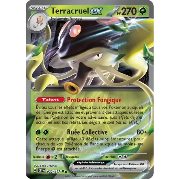 Ultra - Pokemon - Flammes Obsidiennes - Terracruel ex 22/197