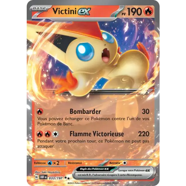 Ultra - Pokemon - Flammes Obsidiennes - Victini ex 33/197