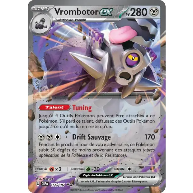 Ultra - Pokemon - Flammes Obsidiennes - Vrombotor ex 156/197