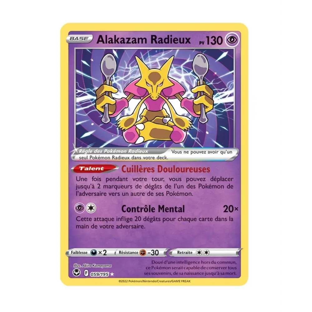 Ultra - Pokemon - Tempête Argentée - Alakazam Radieux 59/195 - Poke-Geek