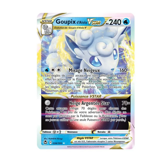 Ultra - Pokemon - Tempête Argentée - Goupix d'Alola VSTAR 34/195