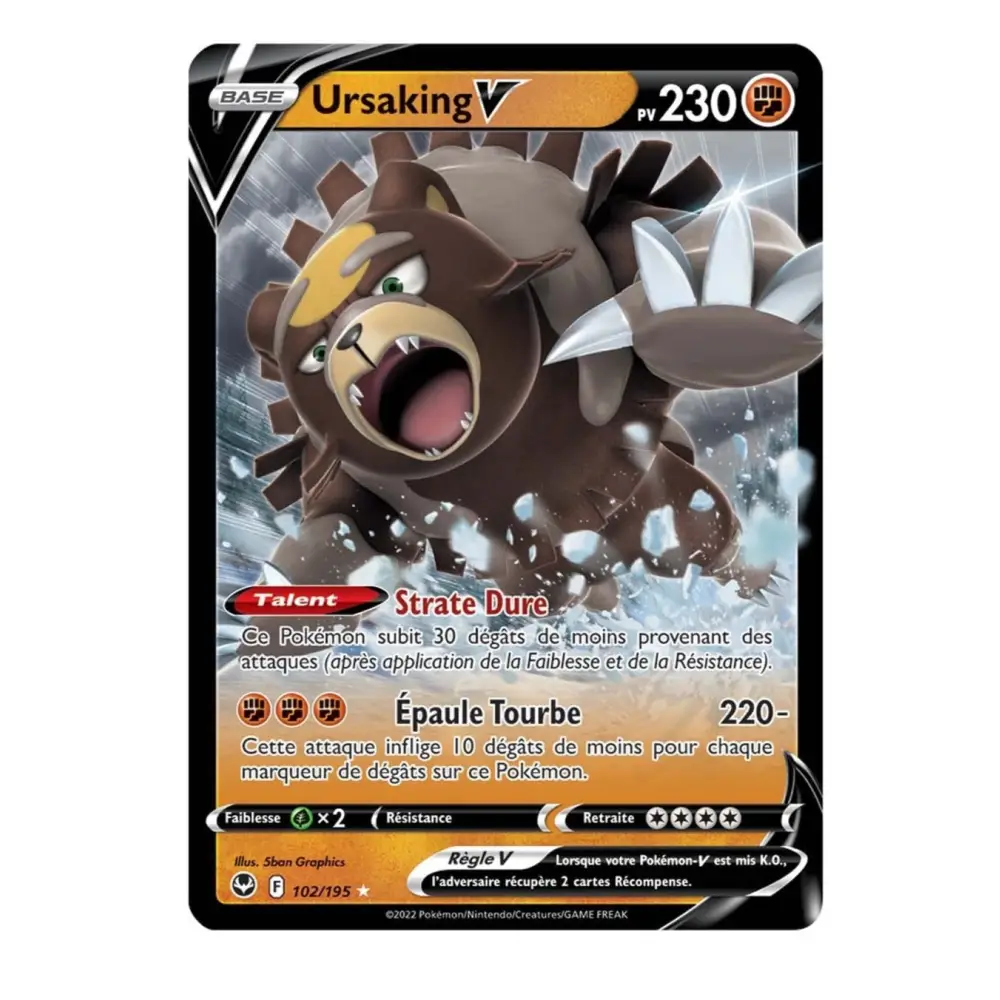 Ultra - Pokemon - Tempête Argentée - Ursaking V 102/195 - Poke-Geek