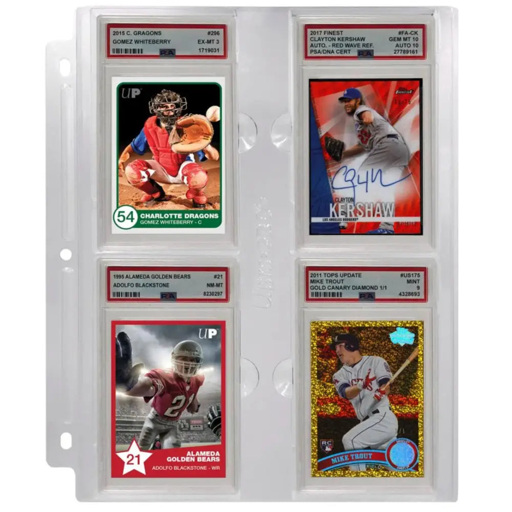 Ultra PRO - Feuilles de 4 Cases pour Cartes PSA Gradées - Poke-Geek